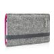 Pouch 'FINN' for  Huawei P10 plus - Felt light grey/pink