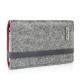 Pouch 'FINN' for Apple iPhone 6 plus- light grey/red
