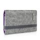 Tasche FINN für Apple iPhone 8 plus - Filz hellgrau/violett