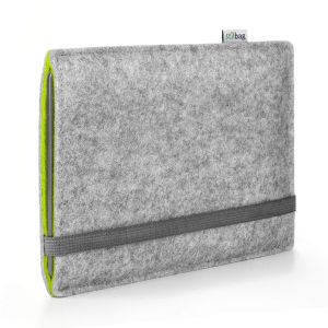 E-book Reader Custommade  felt sleeve | Felt light grey/apple green