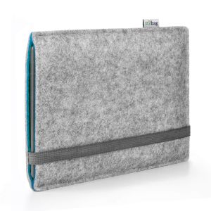 E-book Reader Custommade  felt sleeve | Felt light grey/azure