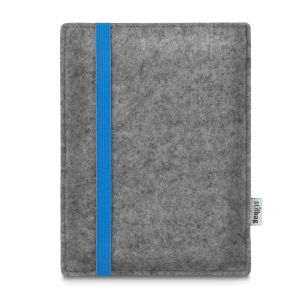 LEON - maßgeschneiderte Filztasche für E-reader - blau - hellgrau