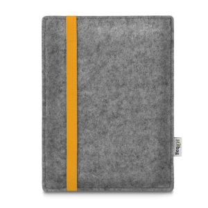 LEON - maßgeschneiderte Filztasche für E-reader - gelb - hellgrau