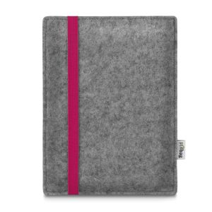 LEON - maßgeschneiderte Filztasche für E-reader - pink - hellgrau