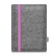 LEON - maßgeschneiderte Filztasche für E-reader - rosa - hellgrau