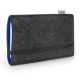 Tasche FINN für Nokia 4.2 - Filz anthrazit/blau 