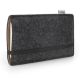 Pouch 'FINN' for Huawei P40 Pro - Felt anthracite/brown