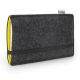 Tasche FINN für Samsung Galaxy Note 8 - Filz anthrazit/gelb