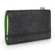 Pouch 'FINN' for Apple iPhone 7 plus - Felt anthracite/green