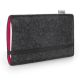 Pouch 'FINN' for  Huawei Mate 10 lite - Felt anthracite/pink