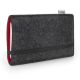 Pouch 'FINN' for Nokia 5.1 Plus - Felt anthracite/red
