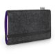 Tasche FINN für Apple iPhone Xr - Filz anthrazit/violett 