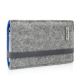 Tasche FINN für OnePlus 6T - Filz hellgrau/blau 