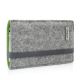 Sleeve 'FINN' compatible with Apple iPhone 11 - Felt light grey/green