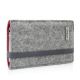 Pouch 'FINN' for Apple iPhone 6 - light grey/red