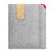Filztasche KUNO für Apple iPad Mini (2019) mit Pencil Fach - Wollfilz hellgrau - pink