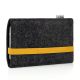 Felt bag LEON for Huawei Mate20 - yellow - anthracite