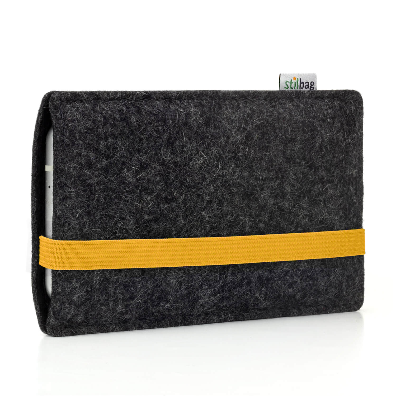 Filztasche LEON für Samsung Galaxy A54 - gelb - anthrazit