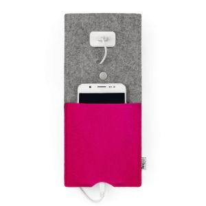 LUIS - Universal case for charging smartphones - colour light grey - pink