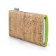 Mobile phone cover 'VIGO' for Huawei P20 - cork nature with gold, felt apple green
