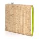 E-reader cover 'VIGO' for Kobo Aura H2O - Edition 2 - cork nature with gold, felt apple green