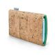 Mobile phone cover 'VIGO' for OnePlus 8 Pro - cork nature with gold, felt mint