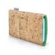 Mobile phone cover 'VIGO' for Huawei G8 - cork nature with gold, felt mint